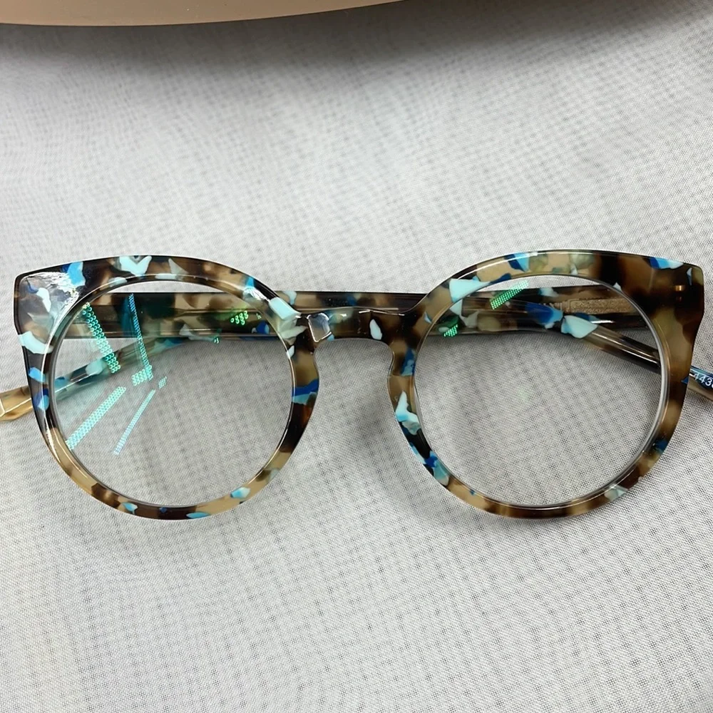 Artsy Colorful Zenni Optical Cat-Eye / Round Tortoise Glasses Frames